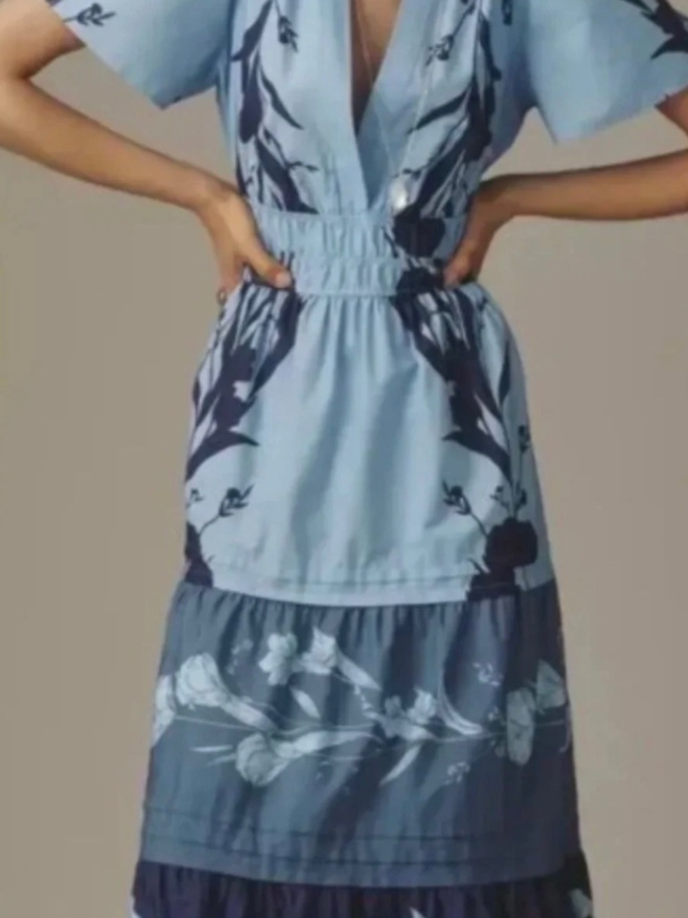 Anthropologie Somerset Maxi Dress – Blue Floral – Size Small